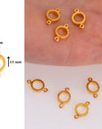 24K Gold Vermeil Circle Connector Charms, Gold Vermeil Bezel Connector Charm, 925 Silver Round Connector Charm, Jewelry Making, S14V