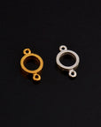 925 Sterling Silver & 24K Gold Vermeil Circle Connector Charms, Bezel Connector Charm, Round Connector Charm, Jewelry Making, S14V\S14