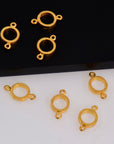 925 Sterling Silver & 24K Gold Vermeil Circle Connector Charms, Bezel Connector Charm, Round Connector Charm, Jewelry Making, S14V\S14