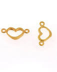 24K Gold Vermeil Heart Connector Charms, 925 Sterling Silver Heart Shape Connector Link, Love Connector Charm, Jewelry Making, S19V