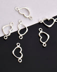 925 Sterling Silver & 24K Gold Vermeil Heart Connector Charms, Heart Shape Connector, Love Connector Charm, Jewelry Making, S19V/S19