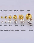 925 Silver & 24K Gold Diamond Cut Round Beads, Laser Multi Diamond Cut Beads, Moon Cut Spacer Beads, Jewelry Supplies, VM2/M2 A-F