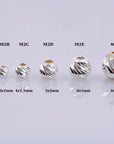 925 Silver Diamond Cut Round Beads, Sterling Silver Laser Multi Diamond Cut Beads, Moon Cut Spacer Beads, Jewelry Supplies, M2 A-F