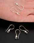 925 Sterling Silver Ear Wires, Solid Silver Earring Hooks, Silver Ball Ear Wires, Earrings Making Supply, Jewelry Making Findings, S21