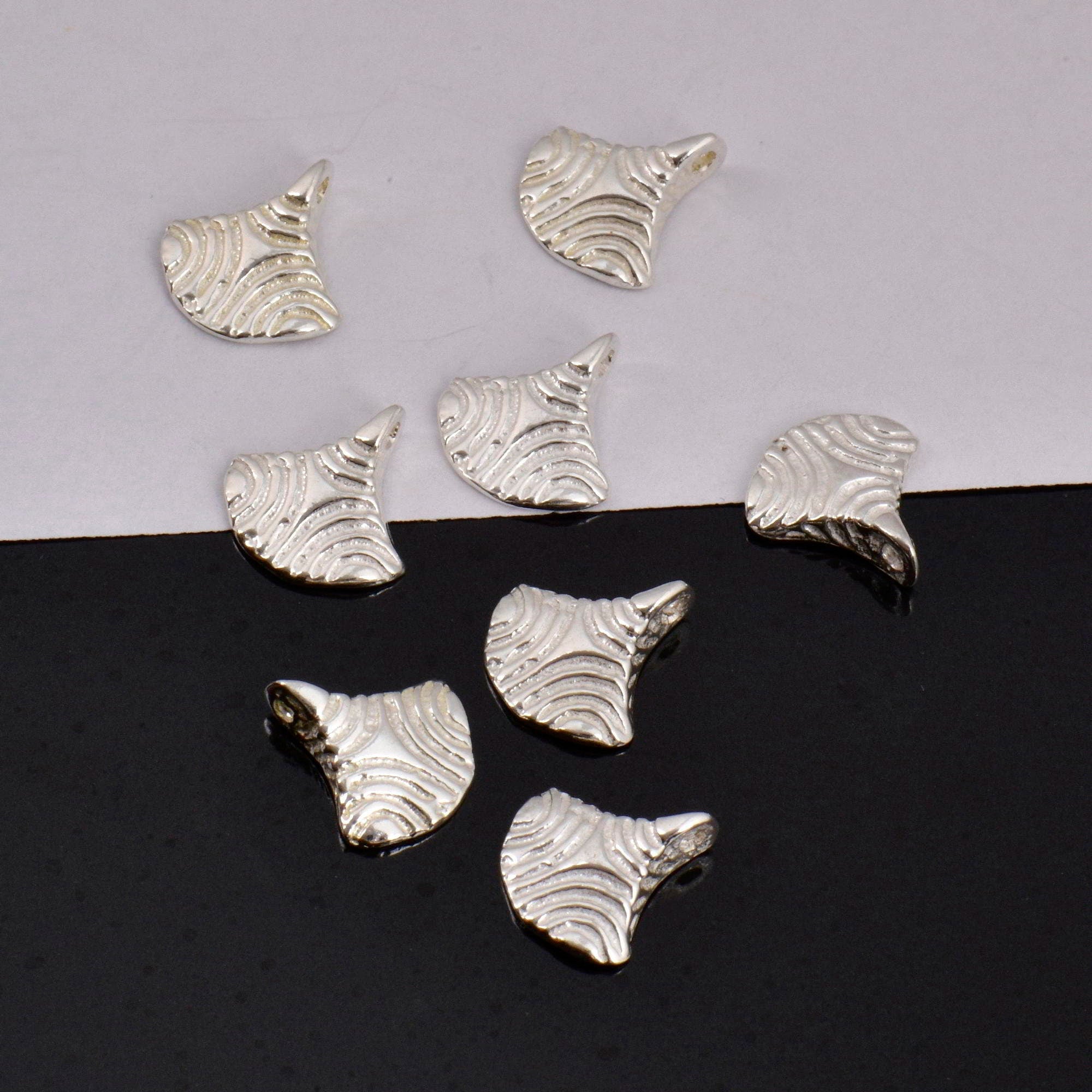 925 Sterling Silver Sea Shell Dangle Charm, Solid Silver Dangle Charm, Necklace Dangle Charm, Earrings Dangle Charm, Jewelry Finding, S23