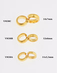 24K Gold Vermeil Bails with Open Loop, Gold Plated Open Loop Bails, 925 Smooth Silver Connector Bails, Bail Charms, Jewelry Findings,VM30A-C