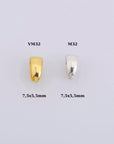 24K Gold Vermeil & 925 Silver Simple Bails, Silver Pinch Bails, Gold Plated, Plain Bails, Bail Charms, Finding For Jewelry Making, M/VM32