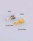 24K Gold Vermeil and 925 Silver Filigree Bails with Open Loop, Plated Open Loop Bails, Connector Filigree Bails, Silver Findings, M/VM34
