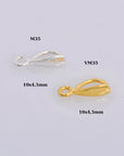 24K Gold Vermeil & 925 Silver Bails with Open Loop, Plated Open Loop Bails, Smooth Connector Bails, Bail Charms, Jewelry Findings, M/VM35