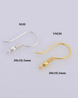24K Gold Vermeil and 925 Sterling Silver Ear Wires, Earring Hooks, Ball Ear Wires, Earrings Making Supply, Jewelry Findings, M39/VM39