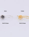 24K Gold Vermeil & 925 Sterling Silver Flower Ear Wires, Earring Hooks, Ear Wires, Earrings Making Supply, Jewelry Findings, M44- VM44