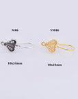 24K Gold Vermeil & 925 Silver Heart Shape Ear Wires, Earring Hooks, Ear Wires, Earrings Making Supply, Jewelry Findings, M46/VM46
