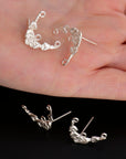 24K Gold Vermeil & 925 Silver Flower Earring Posts, Silver Daisy Stud Earrings with Hooks, Jewelry Making Finding, S41V/S41