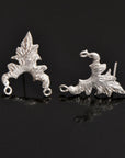925 Silver Flower Earring Posts, Solid Silver Leaf Stud Earrings with Hoops, Earring Stud Components, Jewelry Making Findings, S42