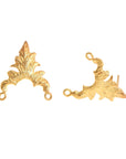 24K Gold Vermeil Flower Earring Posts, 925 Solid Silver Leaf Stud Earrings with Hoops, Jewelry Making Findings, S42V
