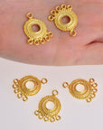 24K Gold Vermeil Chandelier Earring Component, Pendants, Gold Plated 925 Sterling Silver Chandelier Connectors, Jewelry Findings, S44V
