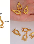 24K Gold Vermeil Chandelier Earring Component, Pendants, Gold Plated 925 Sterling Silver Chandelier Connectors, Jewelry Findings, S47V