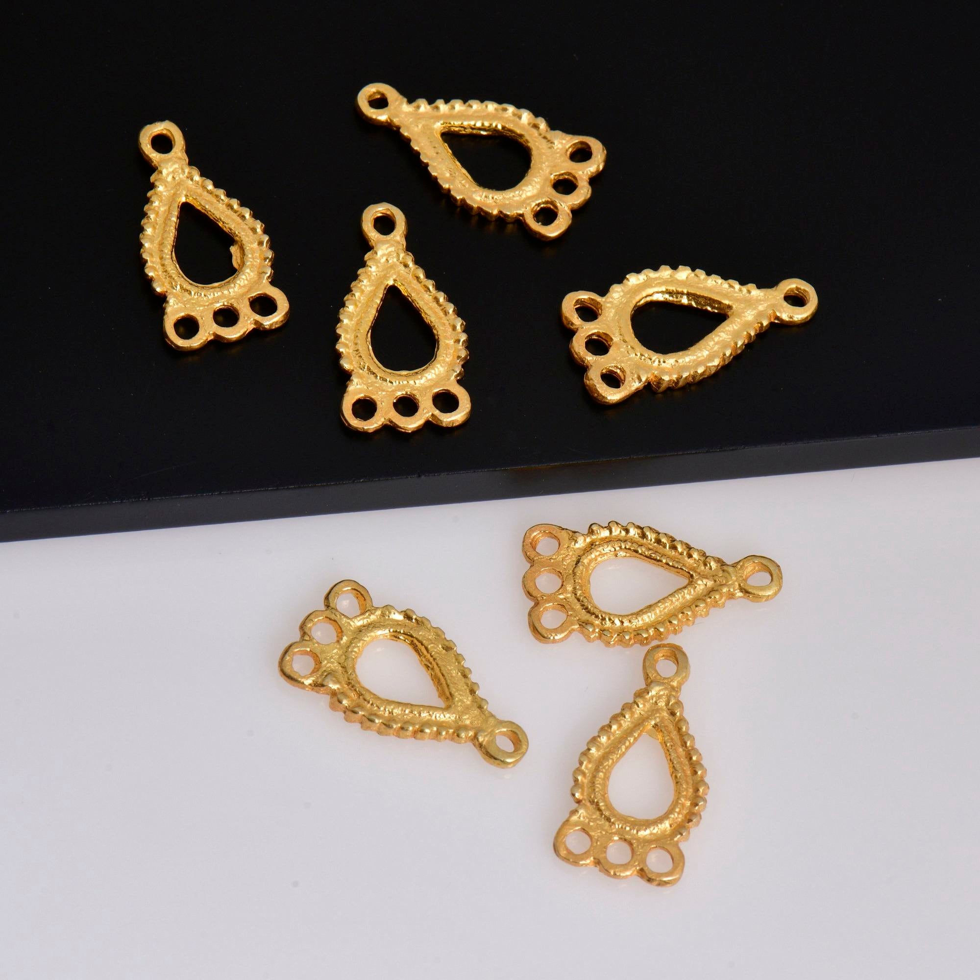 24K Gold Vermeil Chandelier Earring Component, Pendants, Gold Plated 925 Sterling Silver Chandelier Connectors, Jewelry Findings, S47V