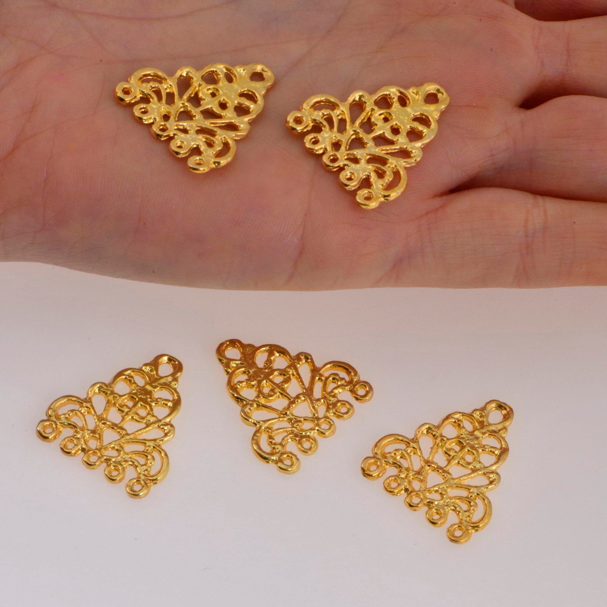 925 Sterling Silver & 24K Gold Vermeil Chandelier Component for Earring, Pendant, Chandelier Connector, Jewelry Finding, SV49/S49