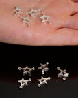 925 Sterling Silver & 24K Gold Vermeil Star Connector Charms, Star Shape Connector, Connector For Jewelry Making, S52V/S52