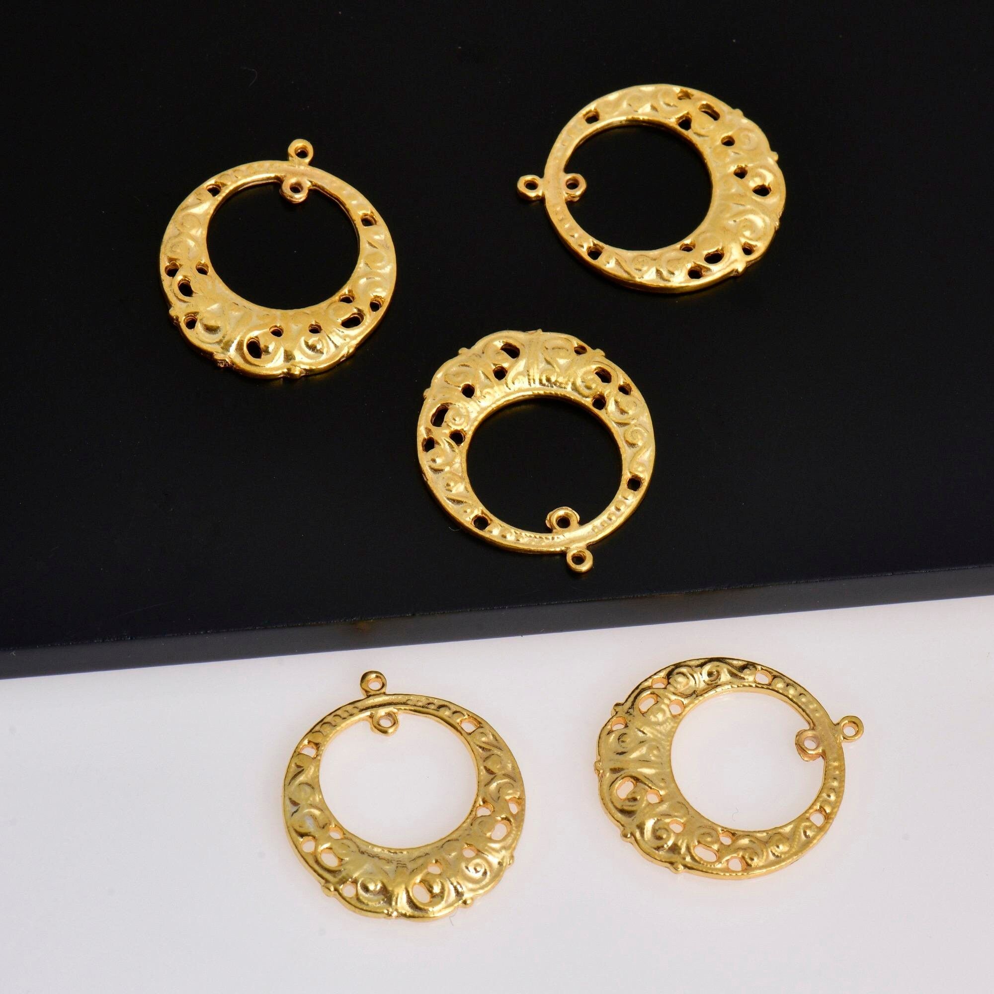 24K Gold Vermeil Chandelier Earring Component, Pendants, Gold Plated 925 Sterling Silver Chandelier Connectors, Jewelry Findings, S53V