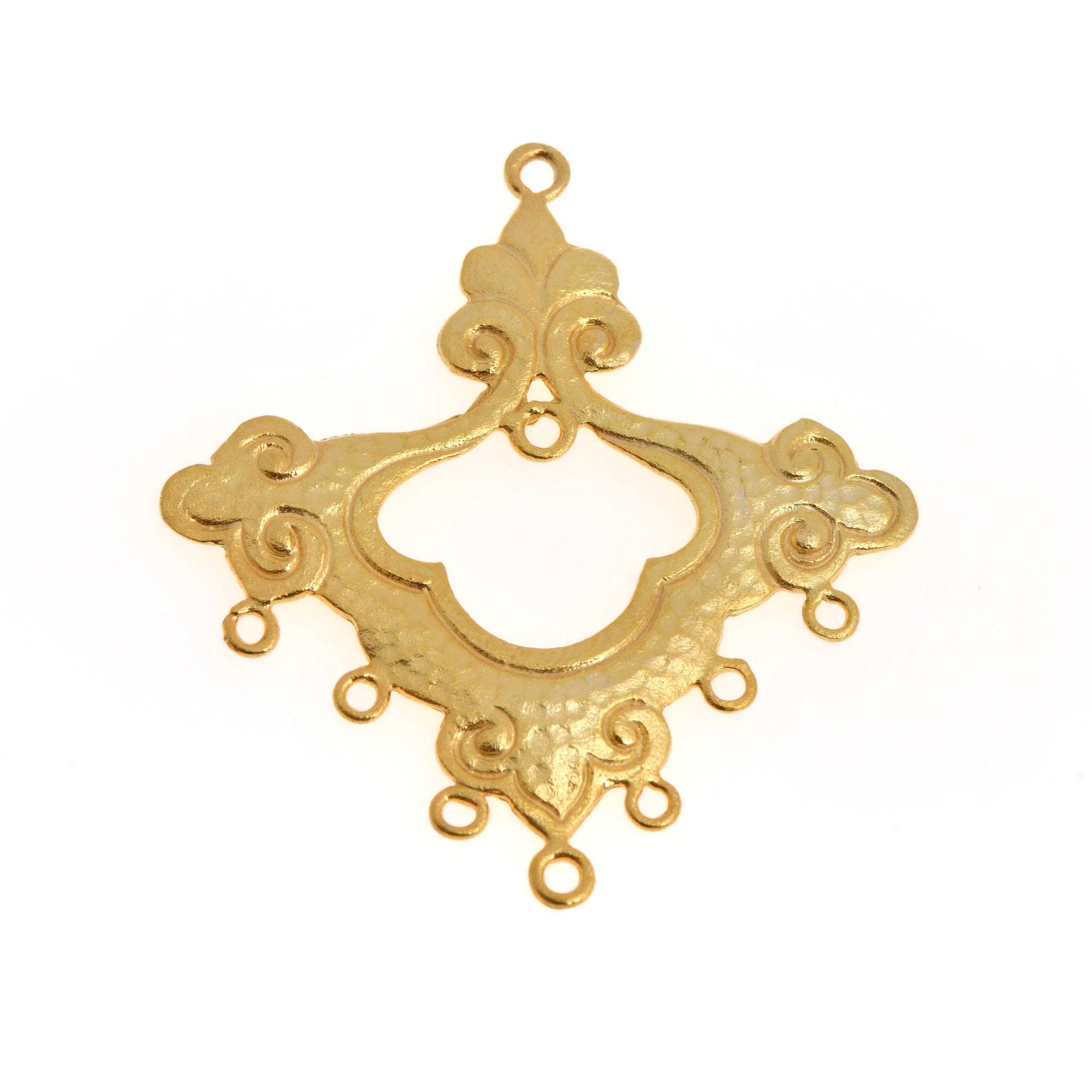 24K Gold Vermeil Chandelier Earring Component, Pendants, Gold Plated 925 Sterling Silver Chandelier Connectors, Jewelry Findings, S54V