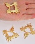 24K Gold Vermeil Chandelier Earring Component, Pendants, Gold Plated 925 Sterling Silver Chandelier Connectors, Jewelry Findings, S54V