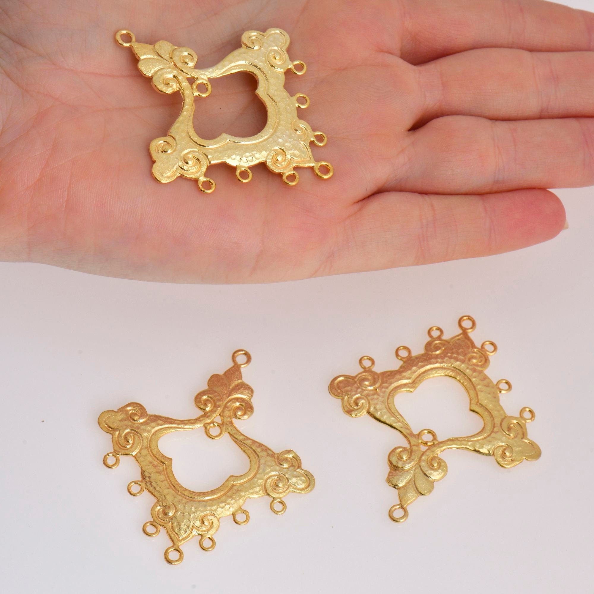 925 Sterling Silver & 24K Gold Vermeil Chandelier Component for Earring, Pendant, Chandelier Connector, Jewelry Finding, SV54/S54