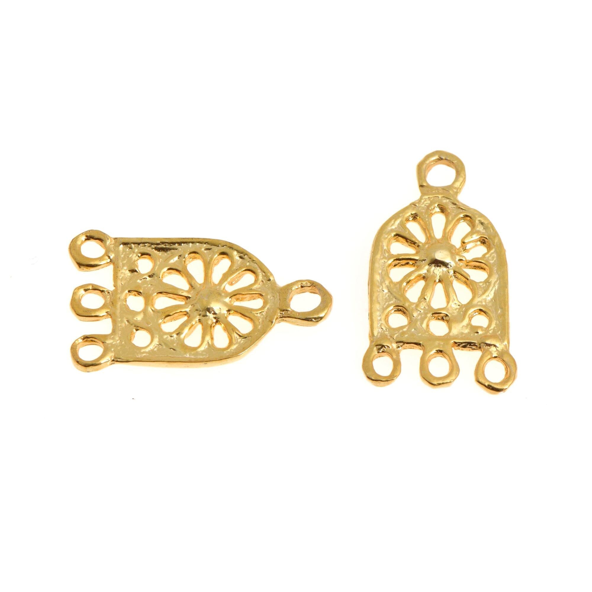 24K Gold Vermeil Chandelier Earring Component, Pendants, Gold Plated 925 Sterling Silver Chandelier Connectors, Jewelry Findings, S56V