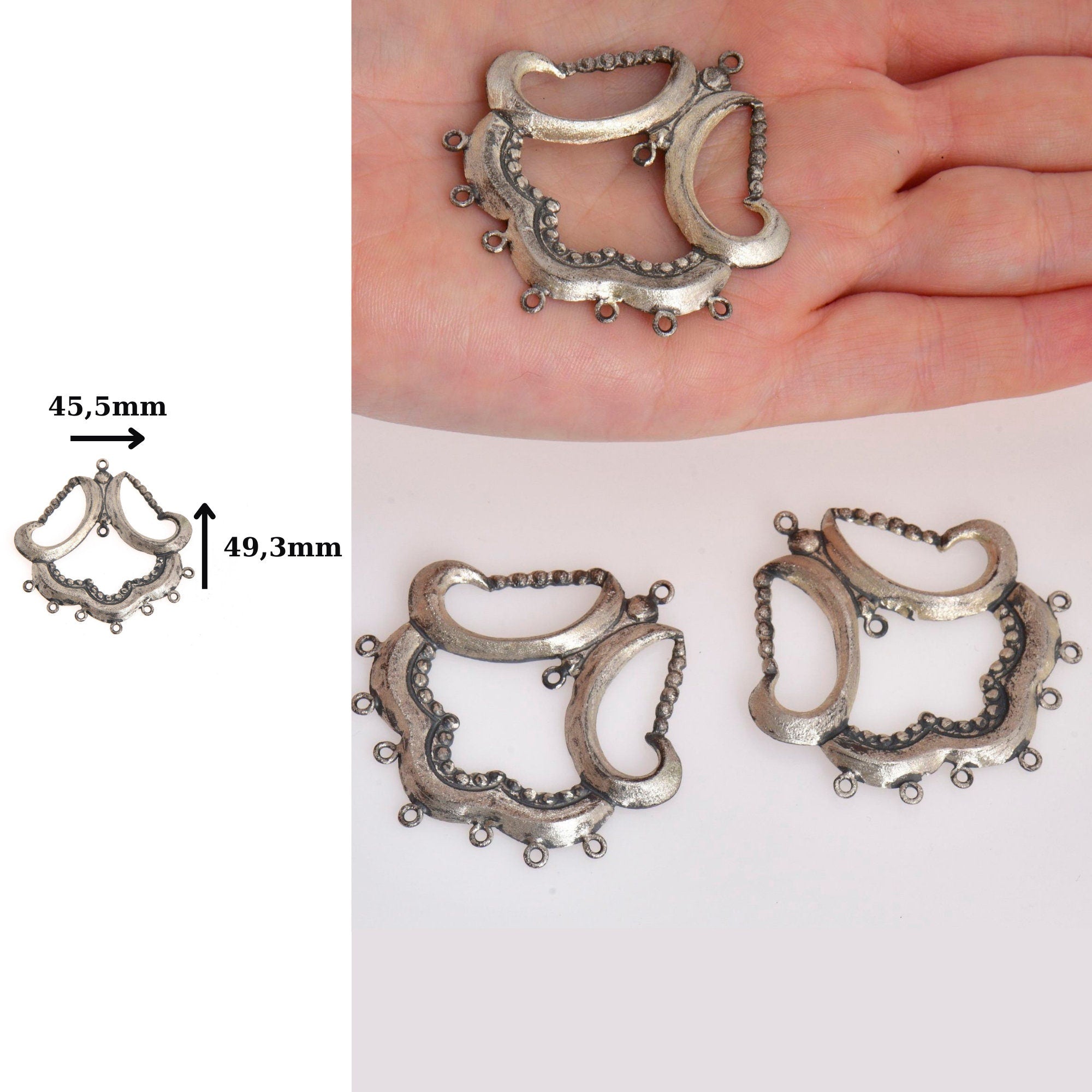 925 Sterling Silver Chandelier Component for Earring, Pendants, Solid Silver Chandelier Connectors, Chandelier Shape Jewelry Findings, S50