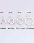925 Sterling Silver Spring Ring Clasp, Solid Silver Spring Clasps with Open Loop, Silver Trigger Spring Clasp, Jewelry Findings, M53A-B-C-D