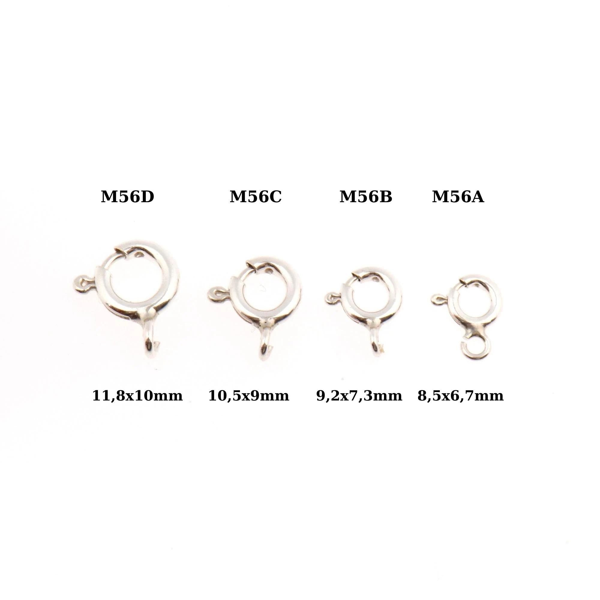 925 Sterling Silver Round Clasps, Solid Silver Round Trigger Clasp, Round Spring Clasp, Jewelry Making Supply, Jewelry Findings, M56A-D