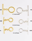 24K Gold Vermeil & 925 Silver Toggle Clasps, Silver Toggle Clasp, Plated Plain Toggle Clasp Set, Jewelry Supply, Jewelry Findings, M/VM58