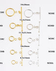 24K Gold Vermeil & 925 Silver Toggle Clasps, Silver Toggle Clasp, Plated Plain Toggle Clasp Set, Jewelry Supply, Jewelry Findings, VM59A-E