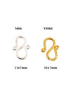24K Gold Vermeil & 925 Silver S Clasps, Gold Hook Clasps, Sterling Silver Connectors in Gold, Jewelry Findings, M/VM66