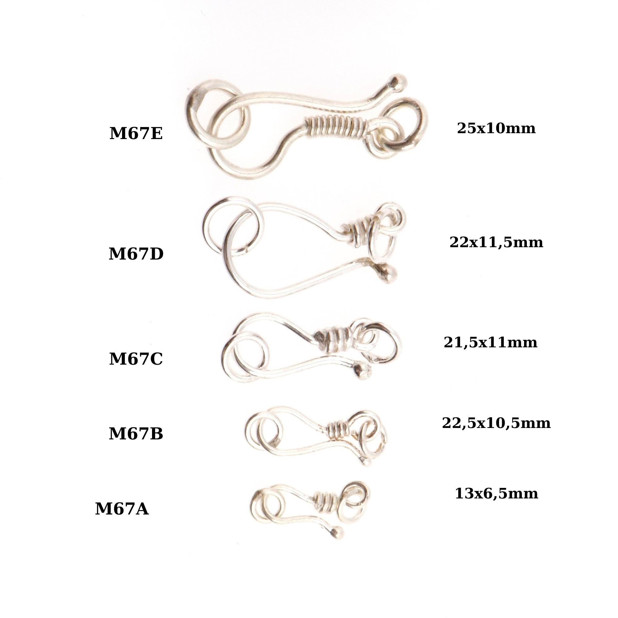 925 Sterling Silver S Hook Clasps with Ring, Silver Hook Clasps, Silver S Connectors, Jewelry Making Supplies, Jewelry Findings, M67A-E