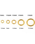 24K Gold Vermeil High Quality Open Jump Rings, 24K Gold Plated 925 Silver Thick Open Rings, Jewelry Supplies, Jewelry Findings, VM68A-E