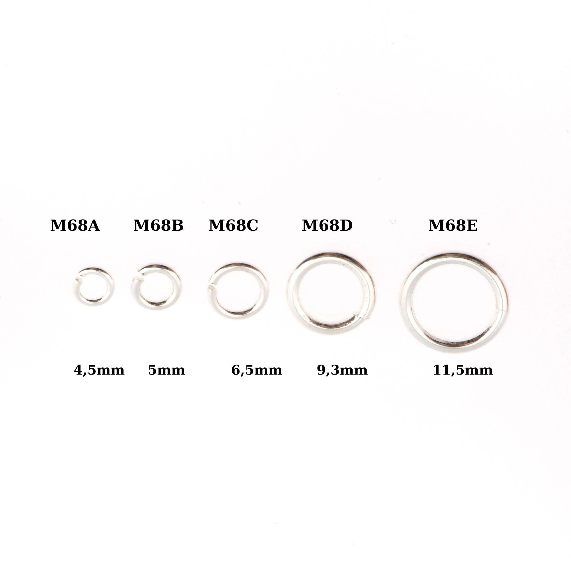925 Sterling Silver High Quality Open Jump Rings, Solid Sterling Silver thick Open Rings, Jewelry Supplies, Findings, M68A-E