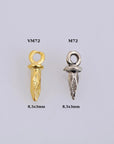 24K Gold Vermeil and 925 Solid Silver 8 Pcs Spike Dangle Charm, Faceted Spike Charm, Gold Plated Cone Dangles, Jewelry Findings, M/VM72