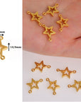 24K Gold Vermeil Star Connector Charms, Star Shape Connector Link, 925 Sterling Silver Connector For Jewelry Making, S52V