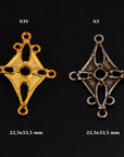 925 Sterling Silver & 24K Gold Vermeil Chandelier Component for Earring, Pendants, Chandelier Connector, Jewelry Findings, SV3/S3