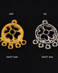 925 Sterling Silver & 24K Gold Vermeil Chandelier Component for Earring, Pendants, Chandelier Connector, Jewelry Findings, SV4/S4