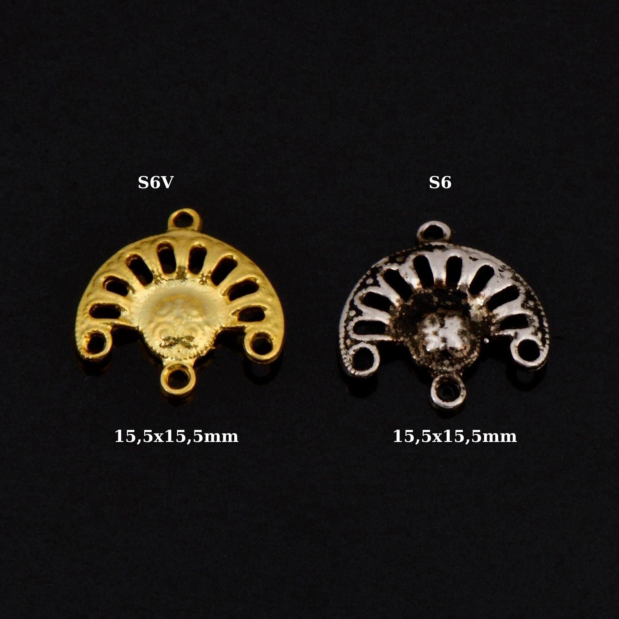 925 Sterling Silver & 24K Gold Vermeil Chandelier Component for Earring, Pendants, Chandelier Connector, Jewelry Findings, SV6/S6