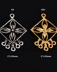 925 Sterling Silver & 24K Gold Vermeil Chandelier Component for Earring, Pendants, Chandelier Connector, Jewelry Findings, SV8/S8