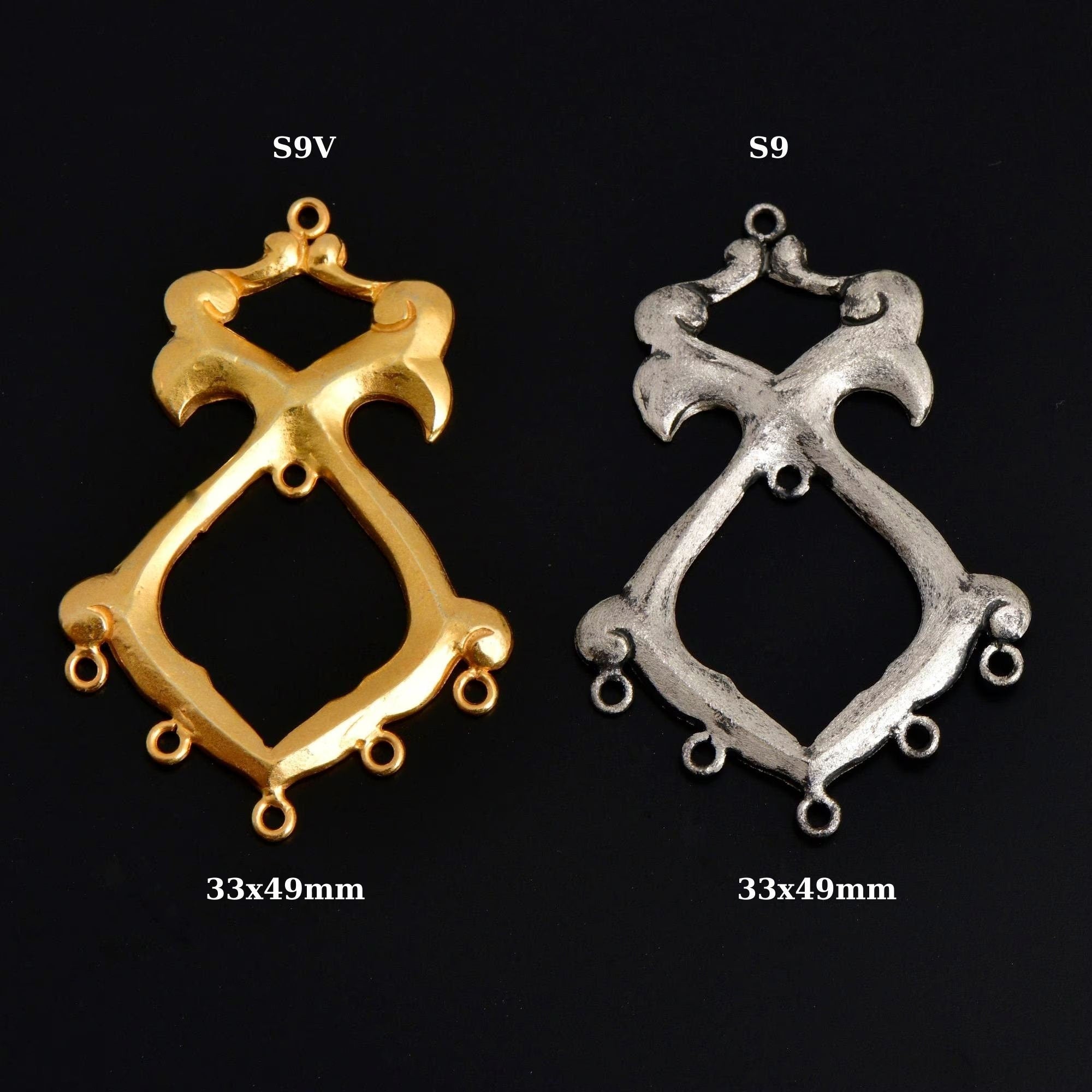 925 Sterling Silver & 24K Gold Vermeil Chandelier Component for Earring, Pendants, Chandelier Connector, Jewelry Findings, SV9/S9