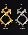 925 Sterling Silver & 24K Gold Vermeil Chandelier Component for Earring, Pendants, Chandelier Connector, Jewelry Findings, SV9/S9