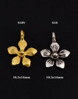 925 Sterling Silver & 24K Gold Vermeil Flower Dangle Charm, Star Dangle Charm, Necklace Charm, Earrings, Jewelry Findings, S10V\S10