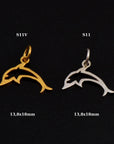 925 Sterling Silver & 24K Gold Vermeil Dolphin Dangle Charm, Fish Dangle Charm, Necklace Charm, Earrings, Jewelry Findings, S11V\S11