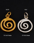 925 Sterling Silver & 24K Gold Vermeil Spiral Dangle Charm, Swirl Dangle Charm, Necklace Charm, Earrings, Jewelry Findings, S12V\S12