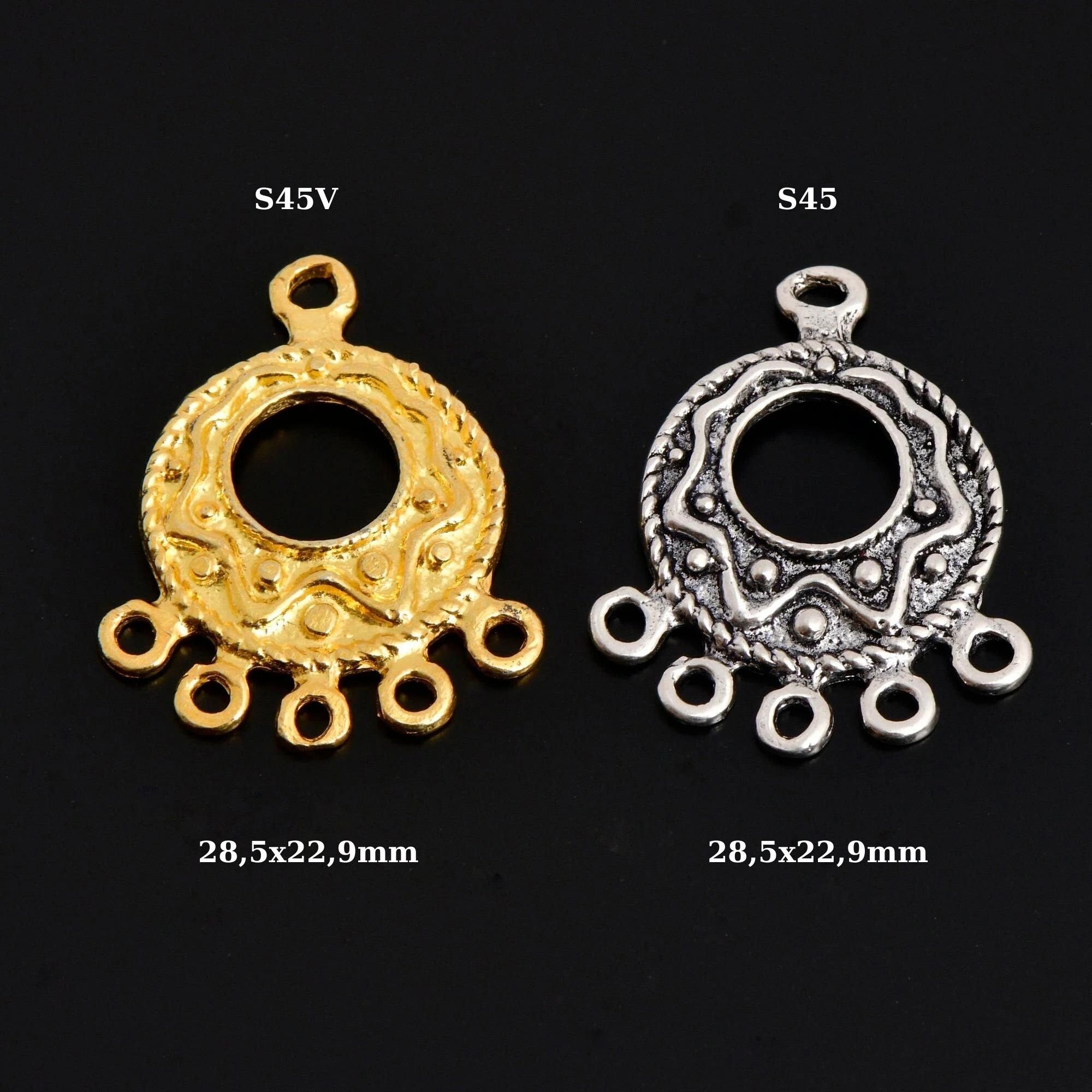 925 Sterling Silver & 24K Gold Vermeil Chandelier Component for Earring, Pendant, Chandelier Connector, Jewelry Finding, SV45/S45
